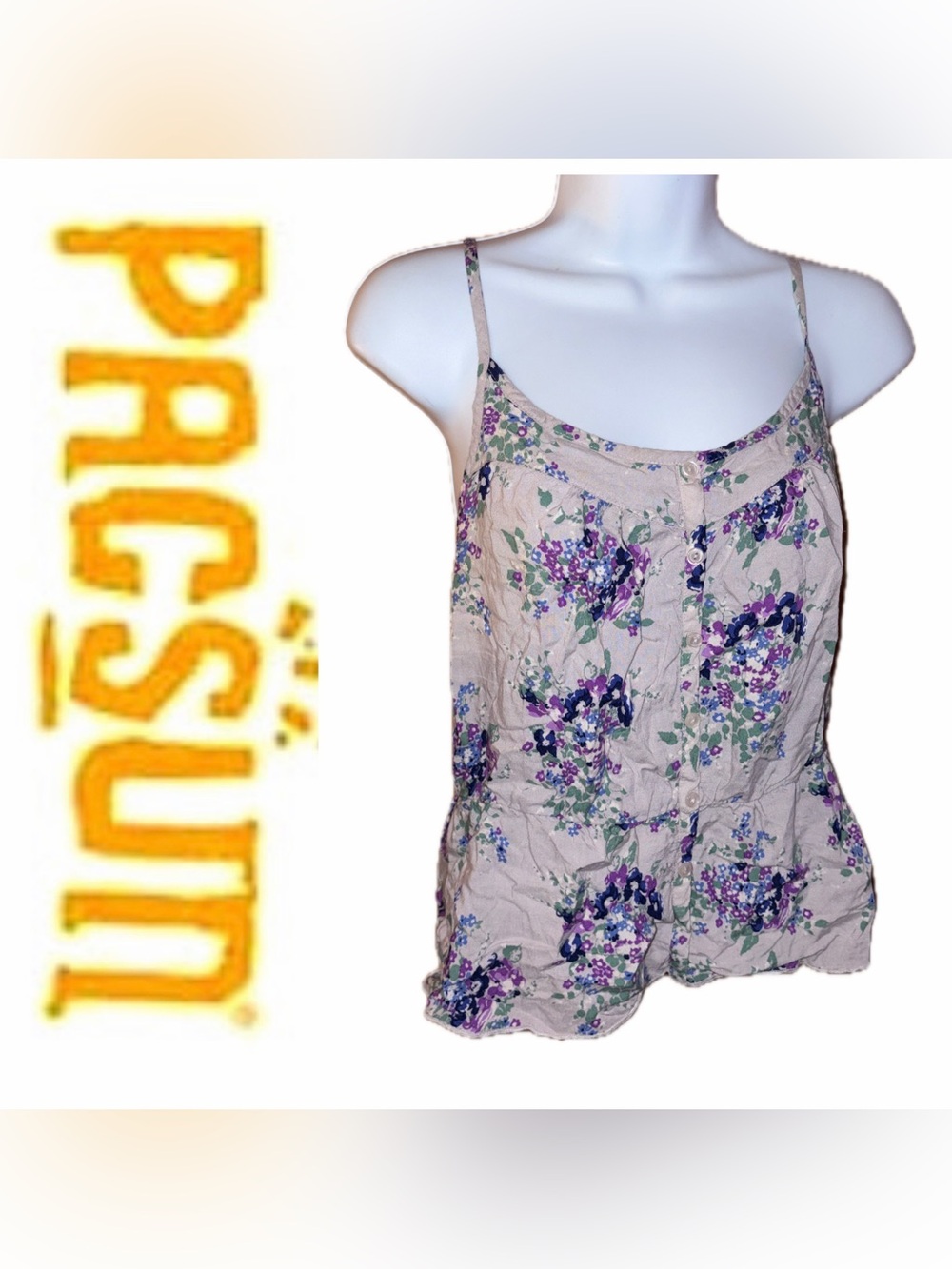 Gray Floral Tank Top 🩶🪻🌸